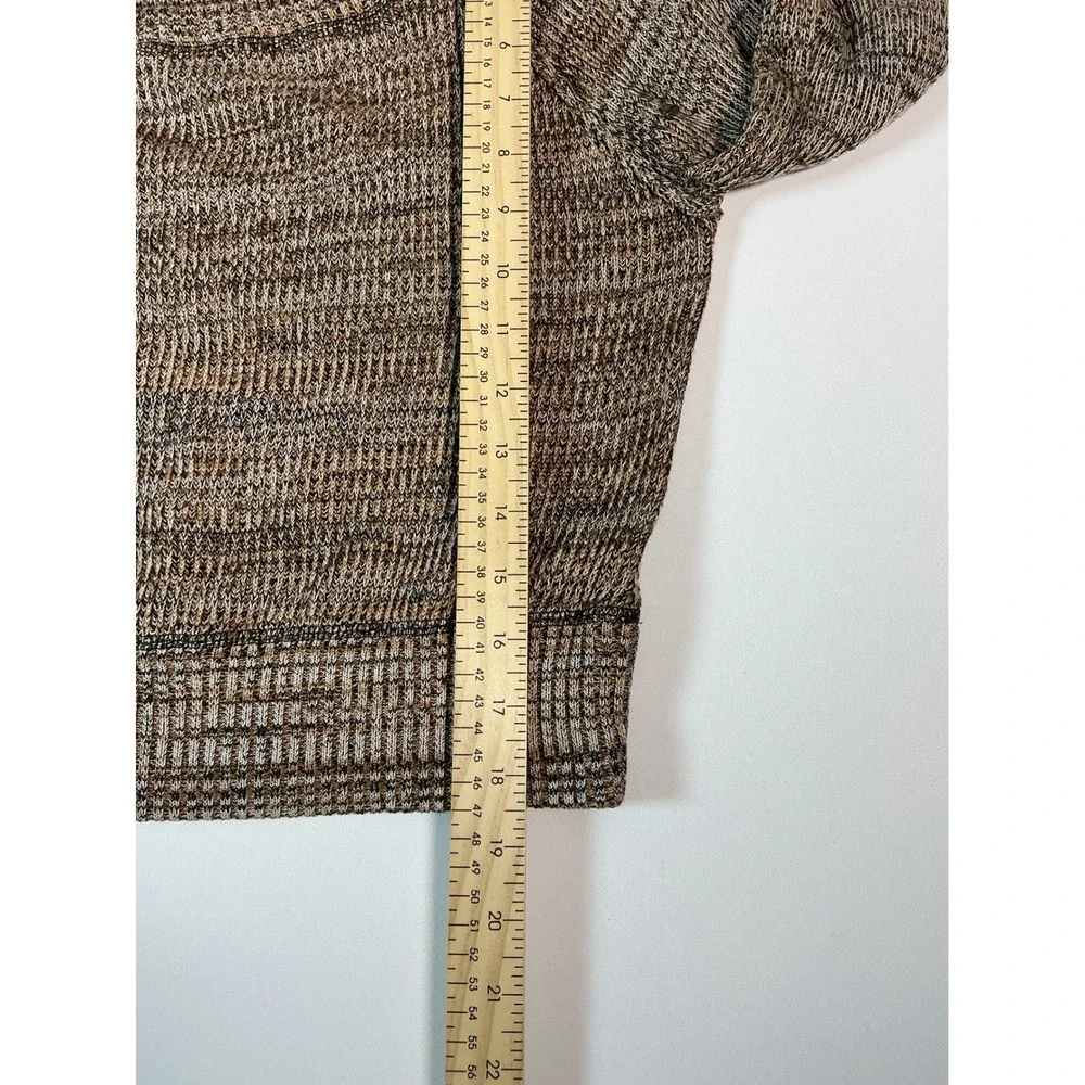Free People Sugar Rush Off The Shoulder Sweater Brown Marled Knit Cropped Size S